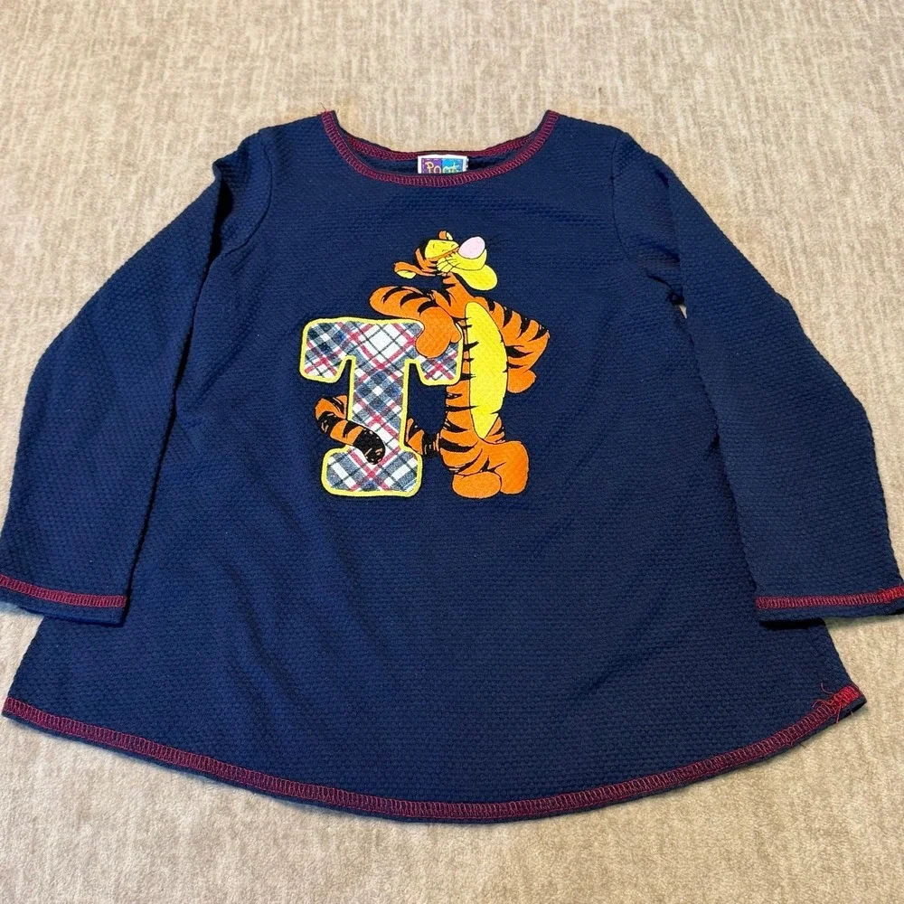 Vintage Disney Tigger Plaid Set Girls Size 6X Blue‎ Pooh Outfit